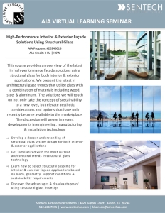 AIA Seminar - Structural Glass for Interior & Exterior Applications